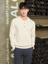 Cashmere Sweater Men POLO Pullover Autumn Winter  Lapel Soft Warm Cashmere Sweater Jumper Knitted Sweaters