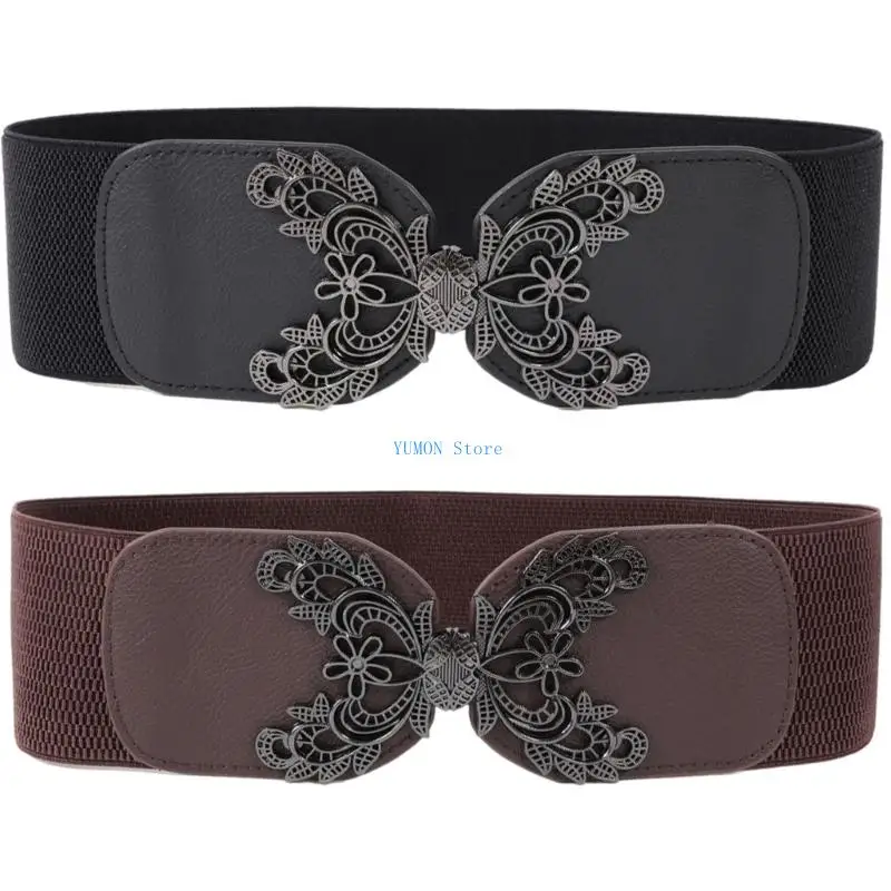 

D0UD Fashionable Women's Corset Belt Floral Design Waistband Girdle Adjustable Fit