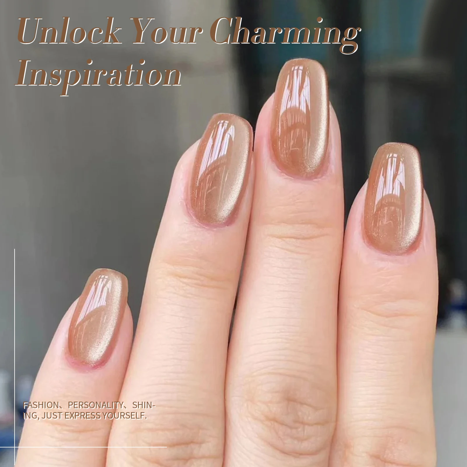 BORN PRETTY Moonlight Cat Magnetisches Gel-Nagellack-Set, Herbst-Kristallglasperlen, Glitzer, Soak Off UV Nail Art Salon, 7 ml, 6 Stück