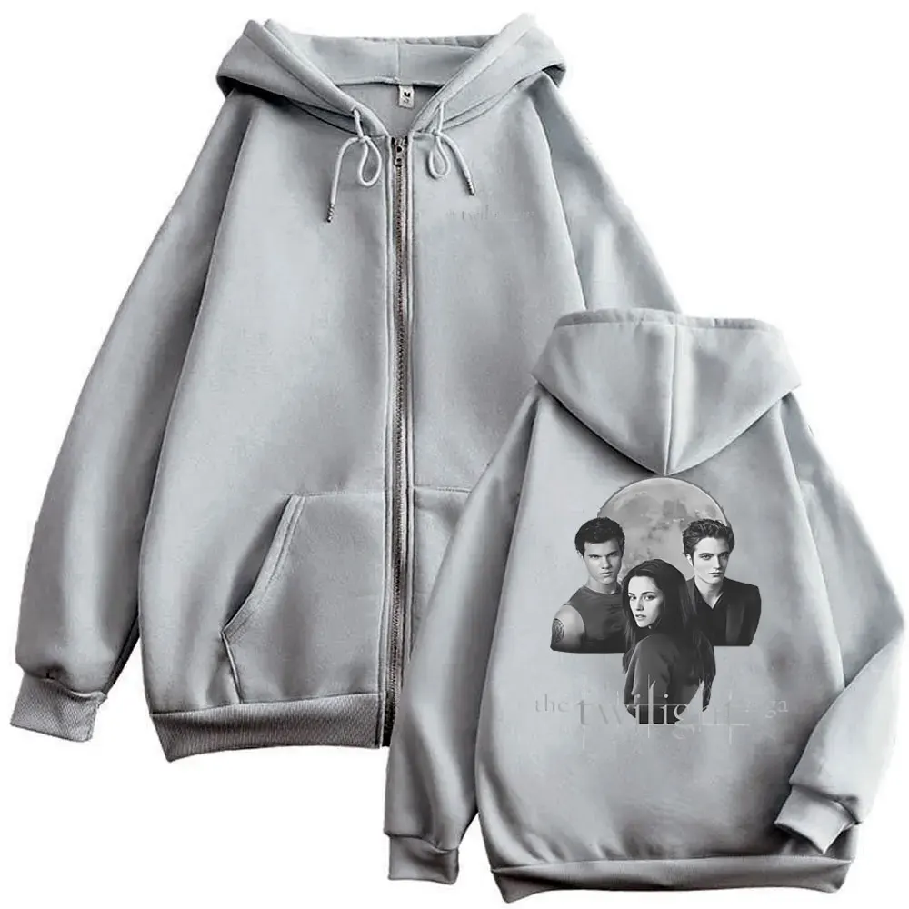 الشفق مصاص دماء روبرت باتينسون إدوارد كولين بيلا جاكوب الأسود طباعة قلنسوة بسحاب الرجال النساء عادية المتضخم زمم سترة #5