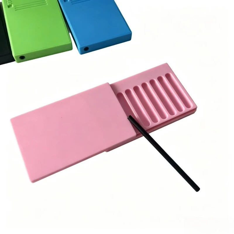 8 Compartment Slot Plastic Snuff Kit Container Case Sild Lid in Aluminum Straw Pocket Size Portable Storage 8 Slot Snuff Box image 4