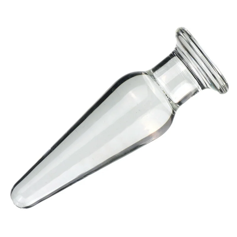 Sumbat Anal Kaca Transparan dengan Diameter 3Cm, Pemijat Stimulasi G-spot, Mainan Seks Dewasa 18+, Masturbator Pemijat Prostat