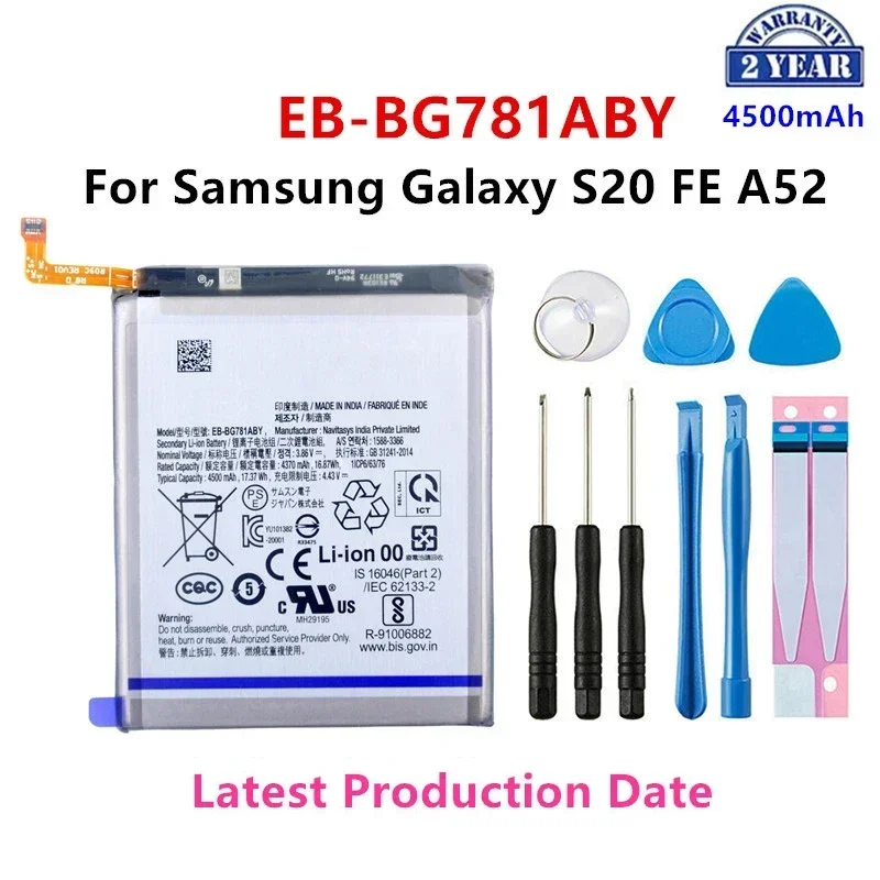 Brand New EB-BG781ABY 4500mAh Replacement Battery For Samsung Galaxy S20 FE 5G SM-G781 A52 SM-A526/DS Batteries Tools
