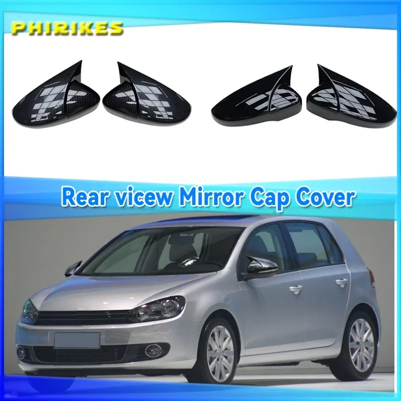 

Side Rearview Mirror Caps Cover For Volkswagen for VW Golf 6 GTI MK6 2009-2014 Door Wing Mirror Cover Trims Trim Holder