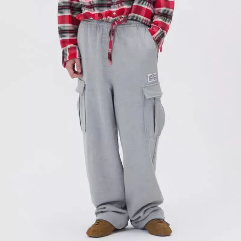 Pantalon de travail ample décontracté pour hommes et femmes, pantalon de survêtement à jambes droites, pantalon de sport, Long, en coton 00%