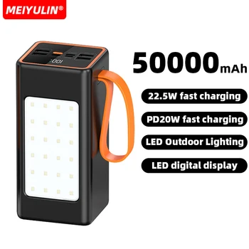 50000mAh 대용량 보조배터리 22.5W USB C PD20W 고속 충전기, 30000mAh 휴대용 외장 배터리, 아이폰 15 샤오미 삼성용 