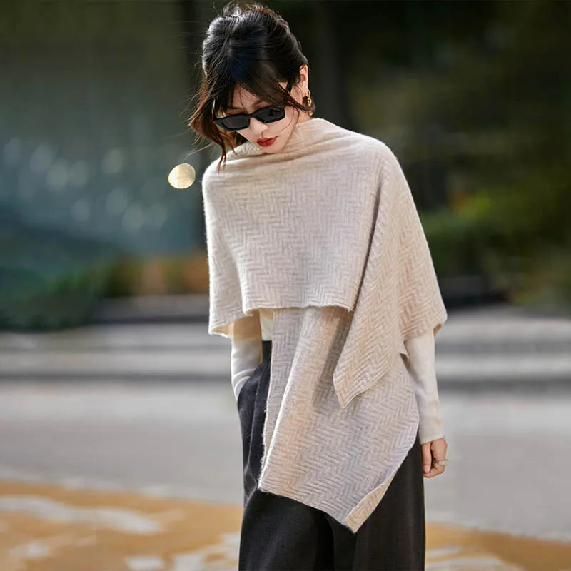 

100% шерсть «елочка» — женская шаль с рисунком: сочетание тепла и деликатес, демонстрирующий элегантный стиль