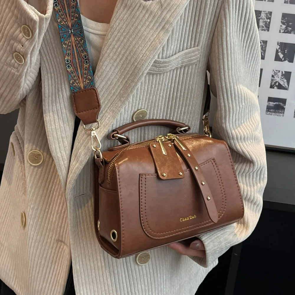 

2025 Vintage Women Bags Pu Leather Luxury Shoulder Crossbody Bags Large Capacity Casual Tote Bags Travel Commuting Handbags