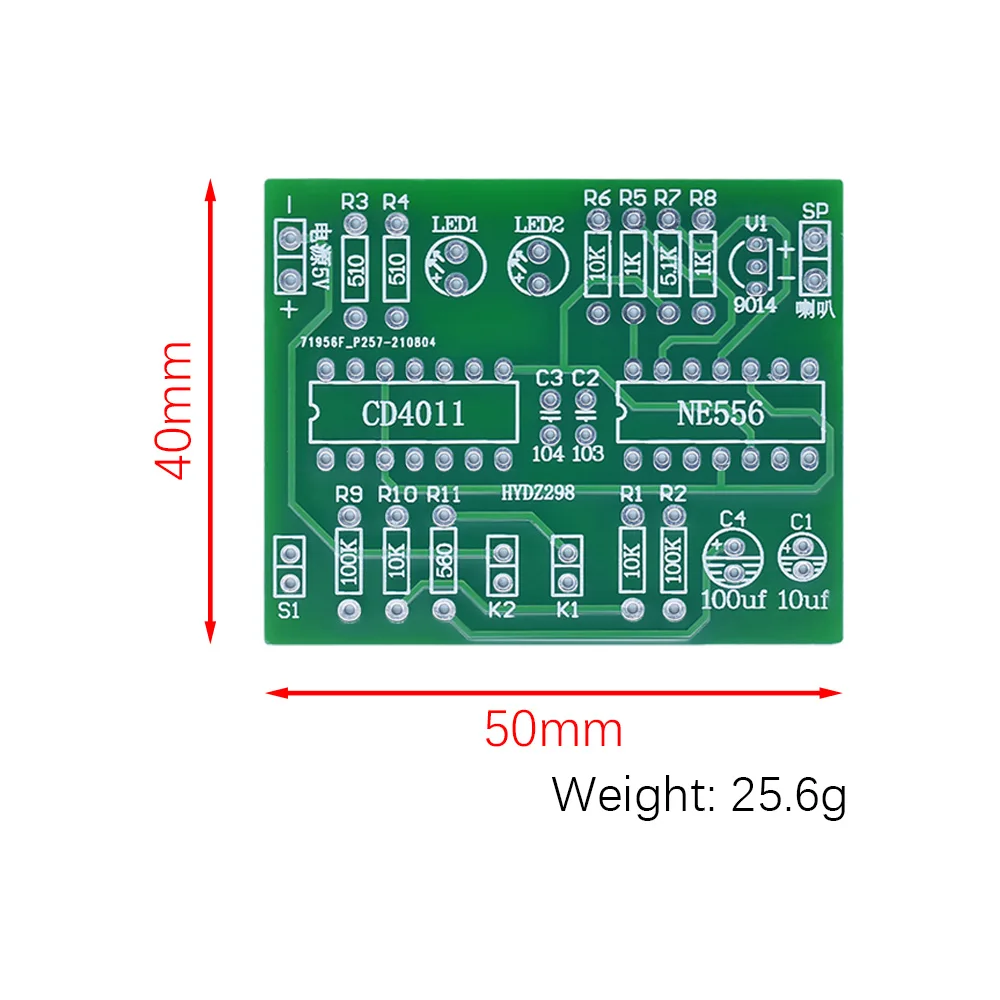 Dual way burglar alarm kit 120 ambulance alarm sound student principle experiment training CD4011 circuit board NE556 chip