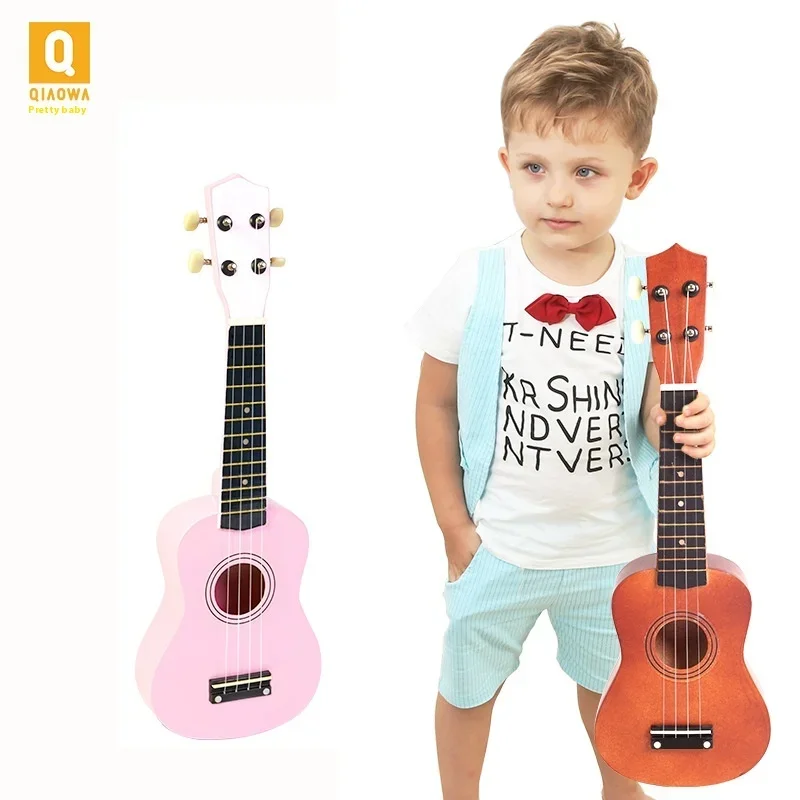 Hot Selling 21 Inch Wooden Ukri Children's Beginner Small Guitar Factory Student Instrument Toys