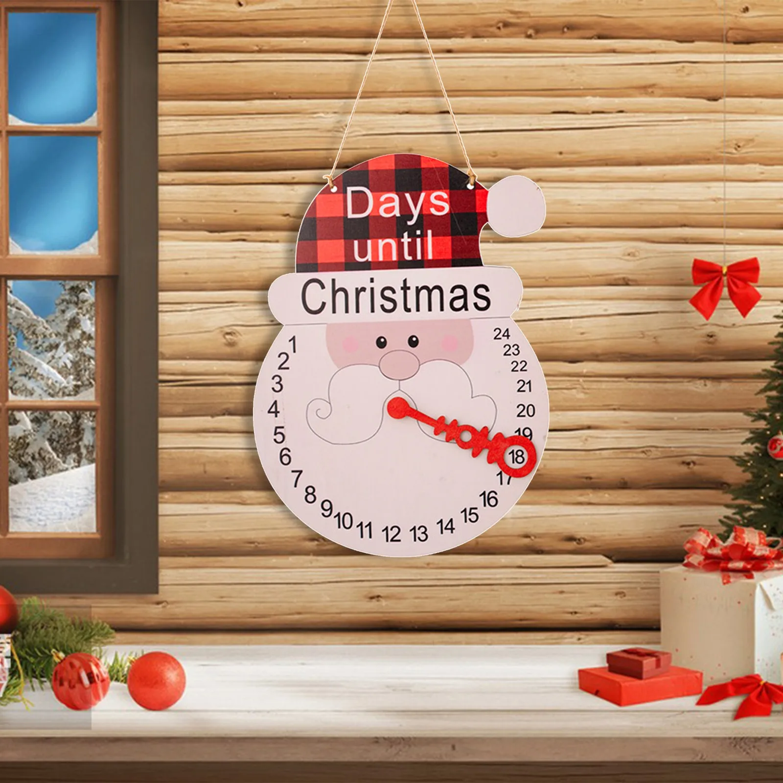 Christmas Decorations Checker Hat Snowman Pointer Wooden Calendar Holiday Atmosphere Pendant Christmas Ornaments