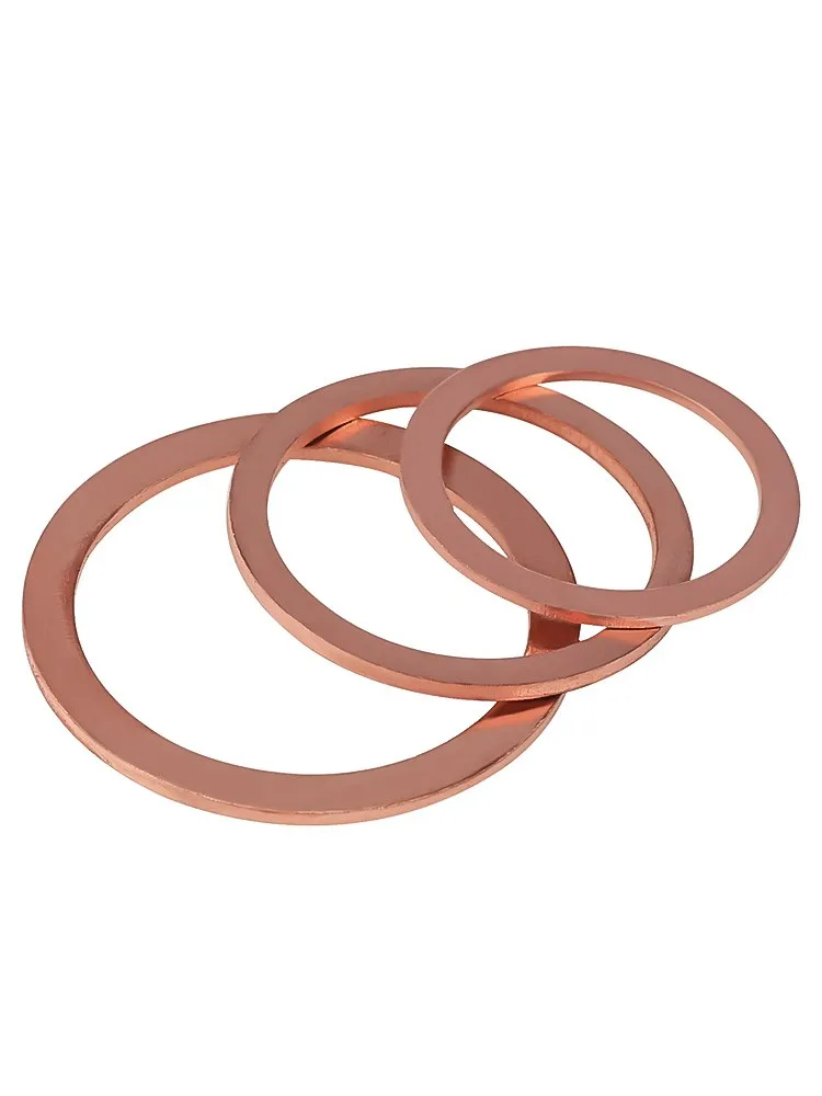 10/20/50/100pcs M5 M6 M8 M10 M12 M14 M16 Copper Flat Gasket Flat Ring Gasket Sump Plug Oil Seal Copper Washer Fastener image 4