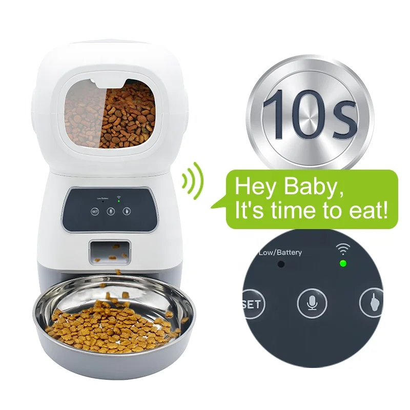 Hot Sale Automatic Robot Design Wifi Remote Control Dog Cat Pet Bowl Food Automatic Smart Pet Feeder