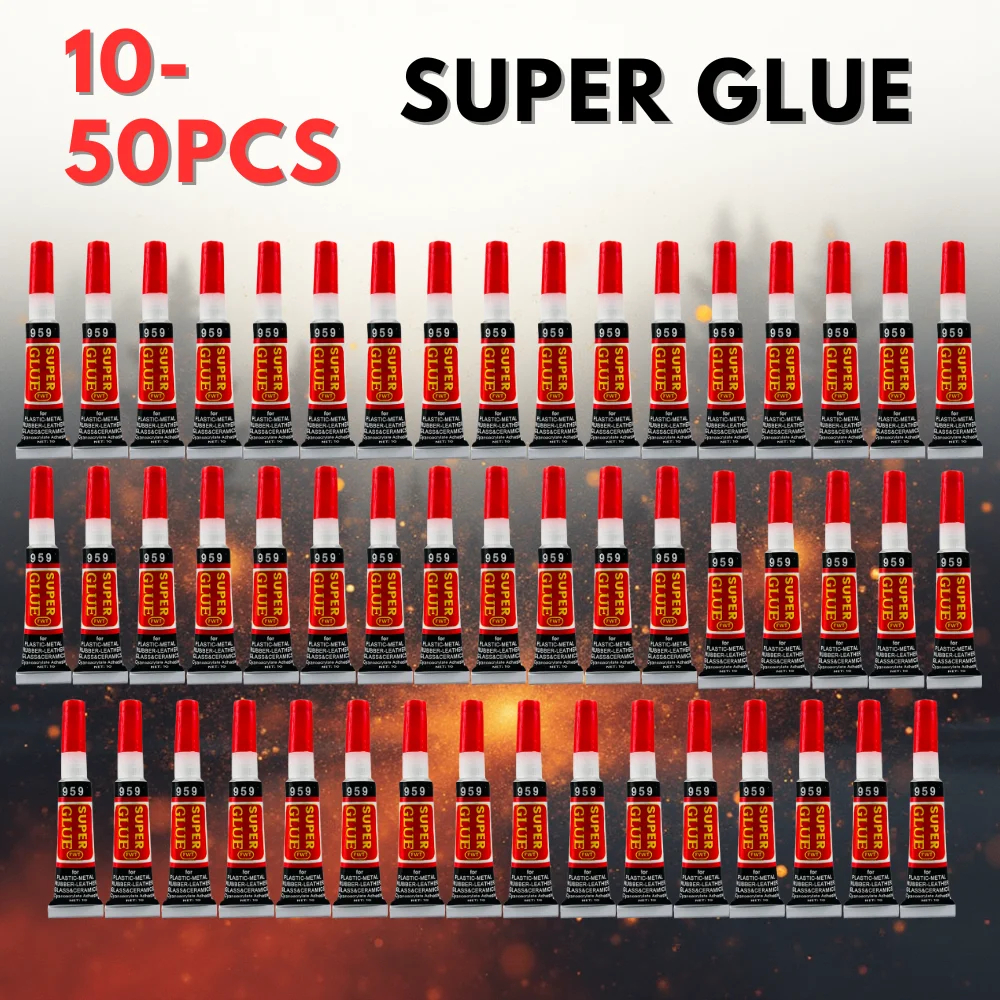 10-50 Liquid Super Glue Wood Rubber Metal Glass Cyanoacrylate Adhesive Stationery Store Nail Gel 502 Instant Strong Bond Leather