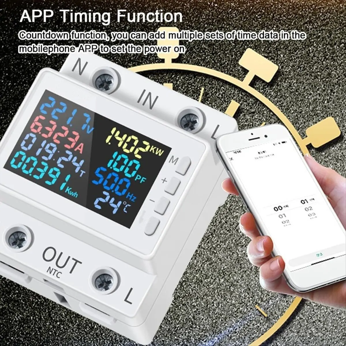 Compteur de puissance A95G KWS-302L avec protection contre les surtensions et les sous-tensions, relais de surveillance du courant et de la tension, disjoncteur programmable