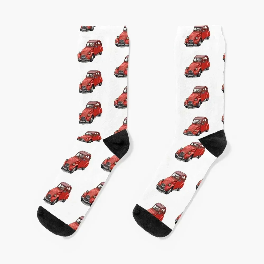 2CV red Socks bright garter new in's Girl'S Socks Men's