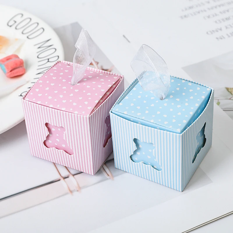 10pcs Little Teddy Bear Paper Candy Boxes Cardboard Wedding Party Favor Sweet Gifts Box DIY Baby Shower Birthday Decoration