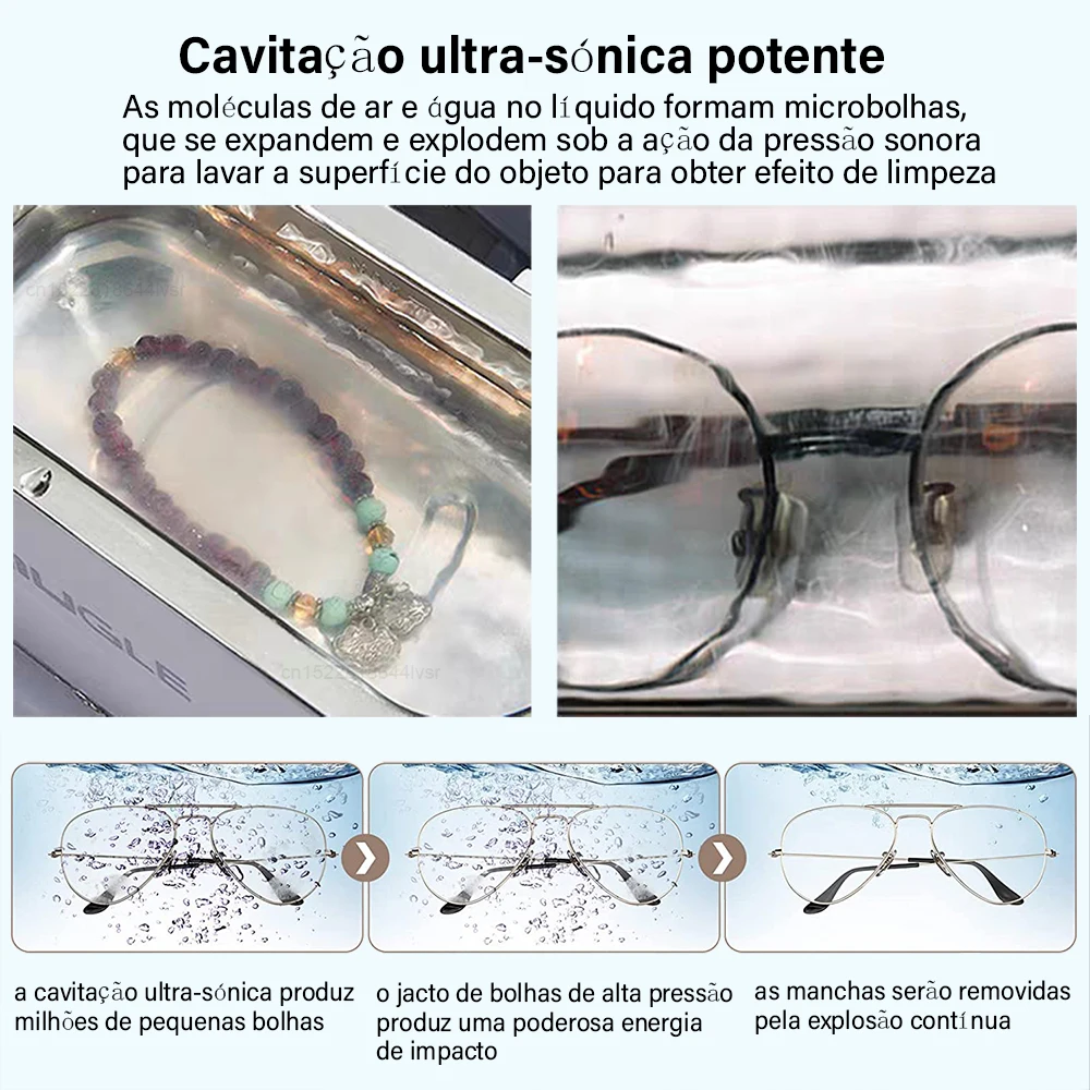 Nettoyeur à ultrasons 35W, lave-lunettes, bain à ultrasons pour pièces de bijoux, circuit imprimé, machine pour livres