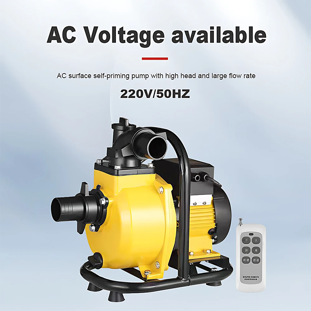 220V Inverter Self Priming Remote Control High Lift Large Flow Surface Water Pump Farm Irrigation Well River Water Transfer Pump