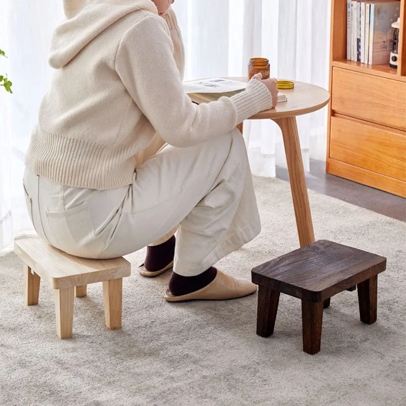 Household Living Room Stool Japanese Style Small Stools Adult Shoe Changing Stool Modern Minimalism Wooden Ottoman 가구