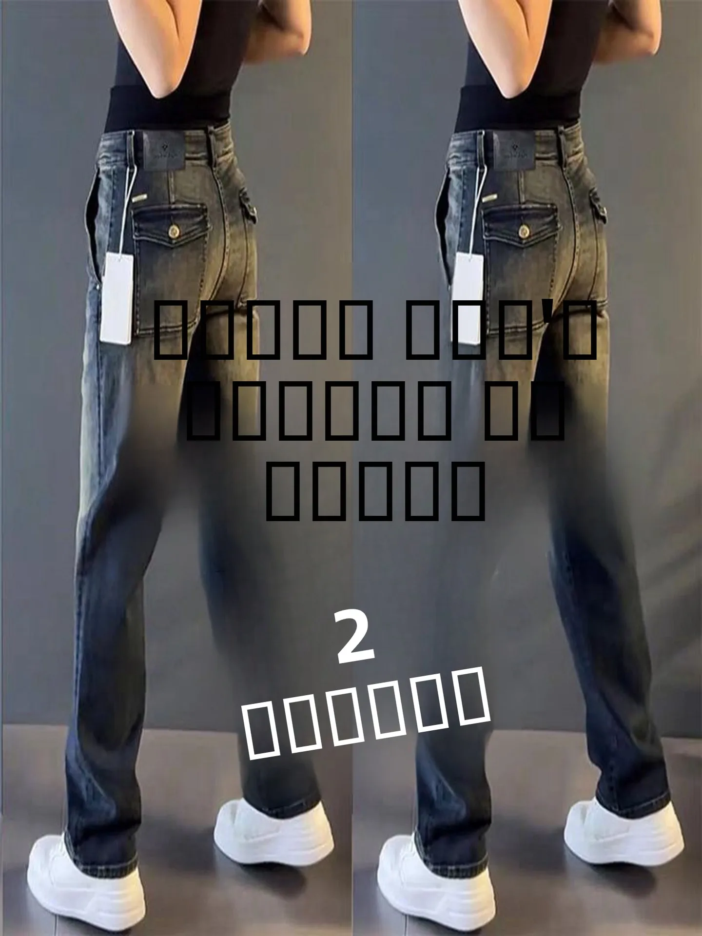 

Retro Slim Fit Men's Jeans Spring Autumn Winter Stretchy Straight Leg Wear Resistant Casual Cotton Denim mid Waist Zipper