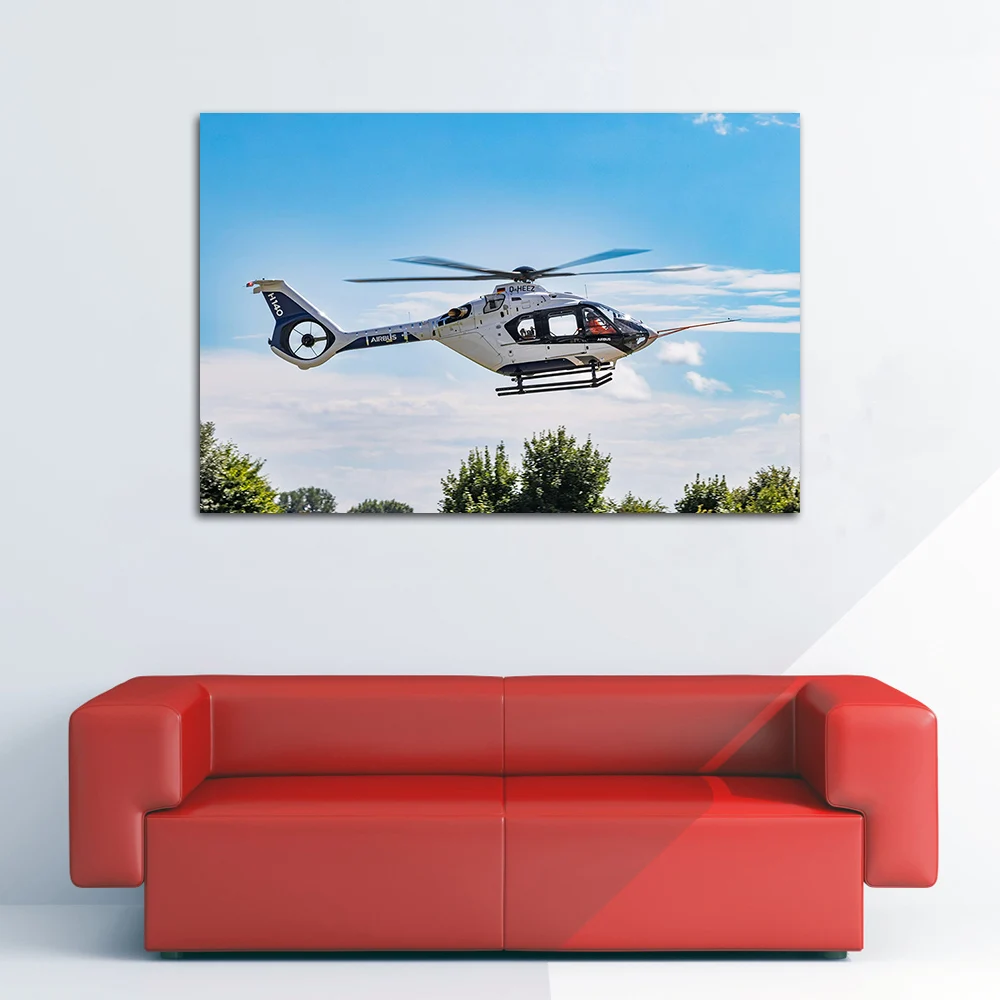 Airbus H140 Helicopter Poster Canvas Artwork Fashion Wall Art Picture Aircraft Painting Print Living Room Home Decor
