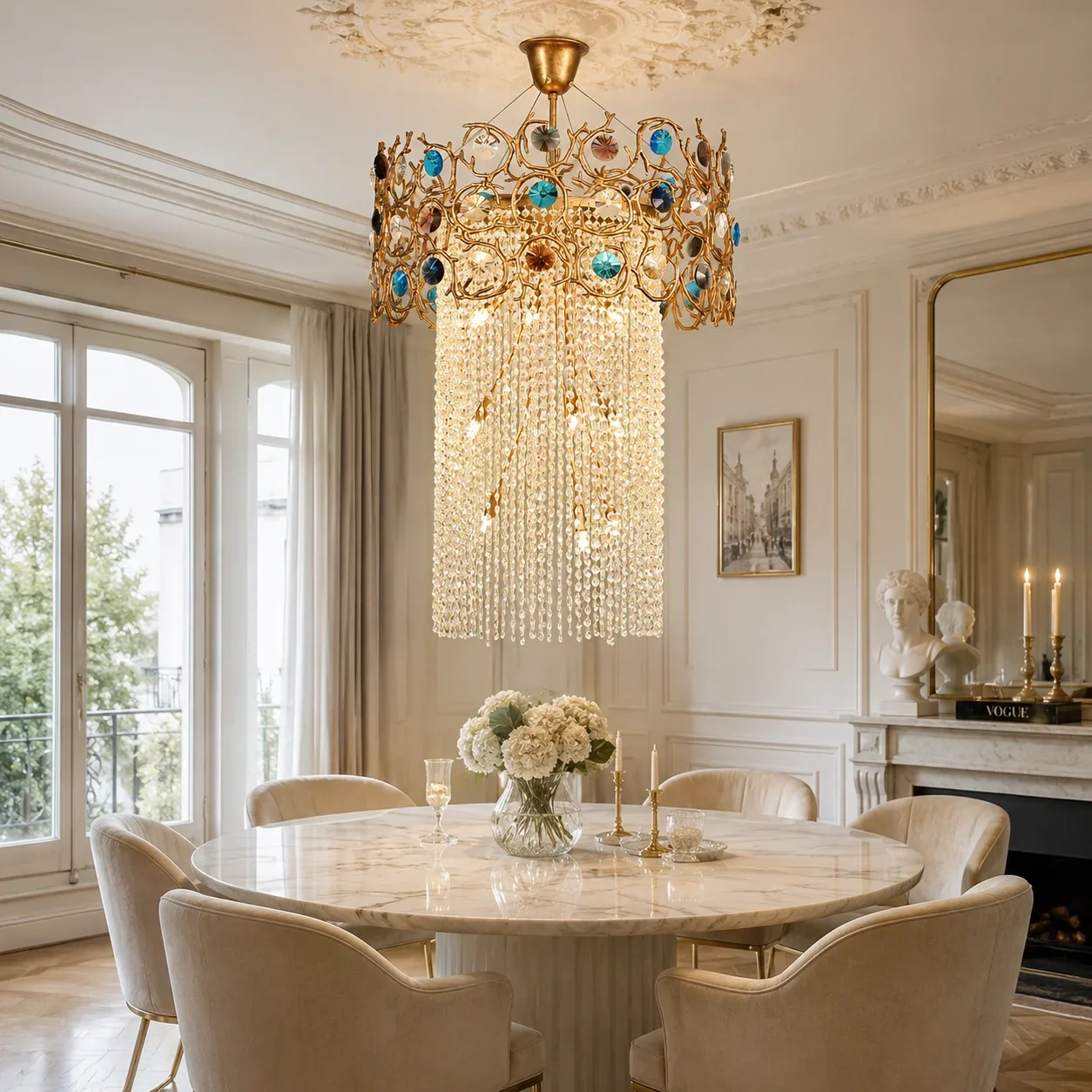 

Modern Crystal Tassels Chandelier for Living Room Bedroom Staircase Designer Crystal Pendant Light Creative Decorative