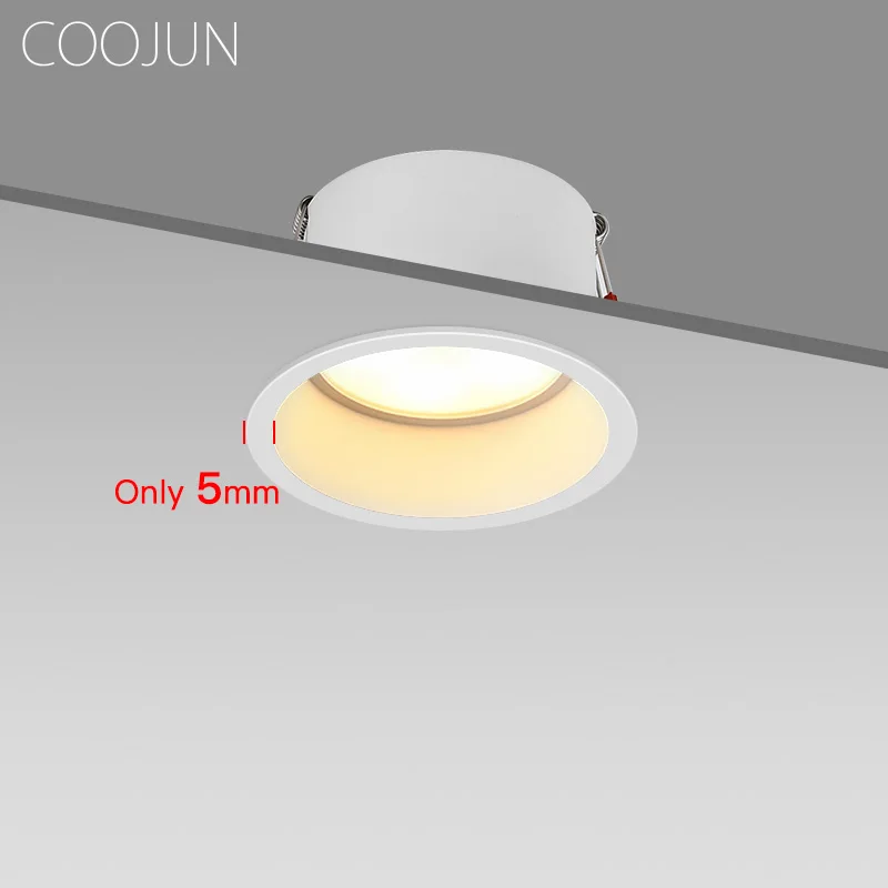 COOJUN LED Recessed Spot Light Narrow Border Downlight Living Room Spotlight 7.5CM Hole Downlight Minimalist Bedroom Light