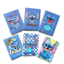 Disney Stitch Boys Passport Cover  Leather Travel Passport Holder For Men Function Business Card Case with 3 card holder