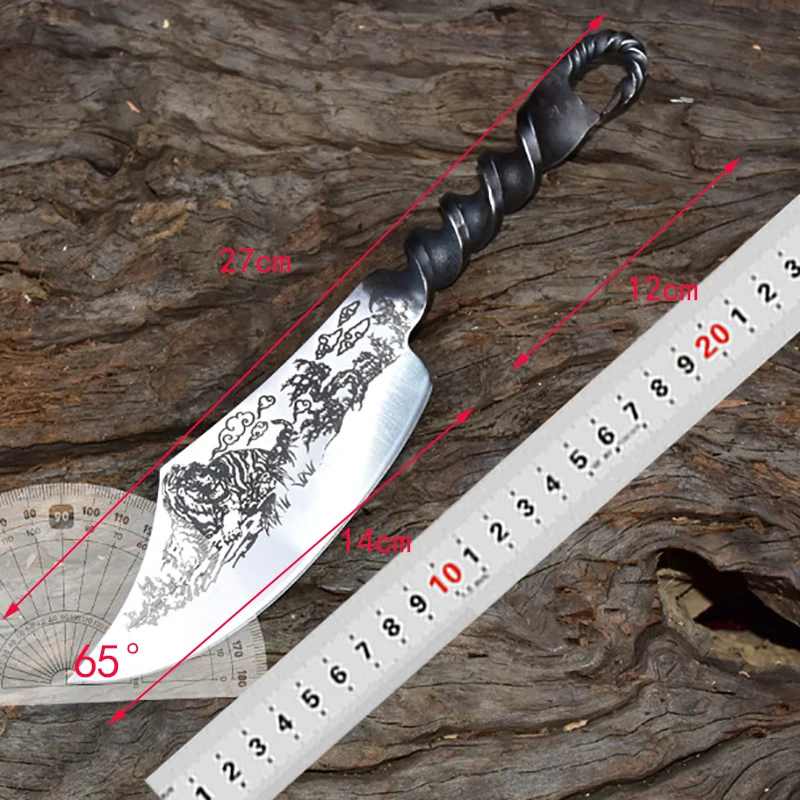 5.5 Inch Utility Knife Sharp Boning Slicing Cleaver Barbecue Viking Longquan Kitchen Knife Handmade Forged 7Cr17MoV Steel Handle view 2