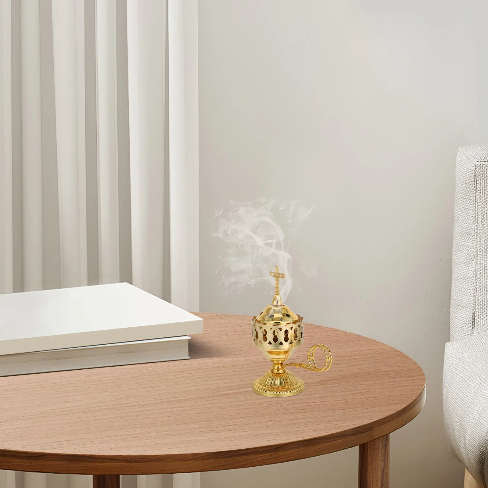 

Middle Eastern Style Metal Incense Burner Handcrafted Aromatherapy Censer for Home Office Yoga Decorative Bakhoor Holder