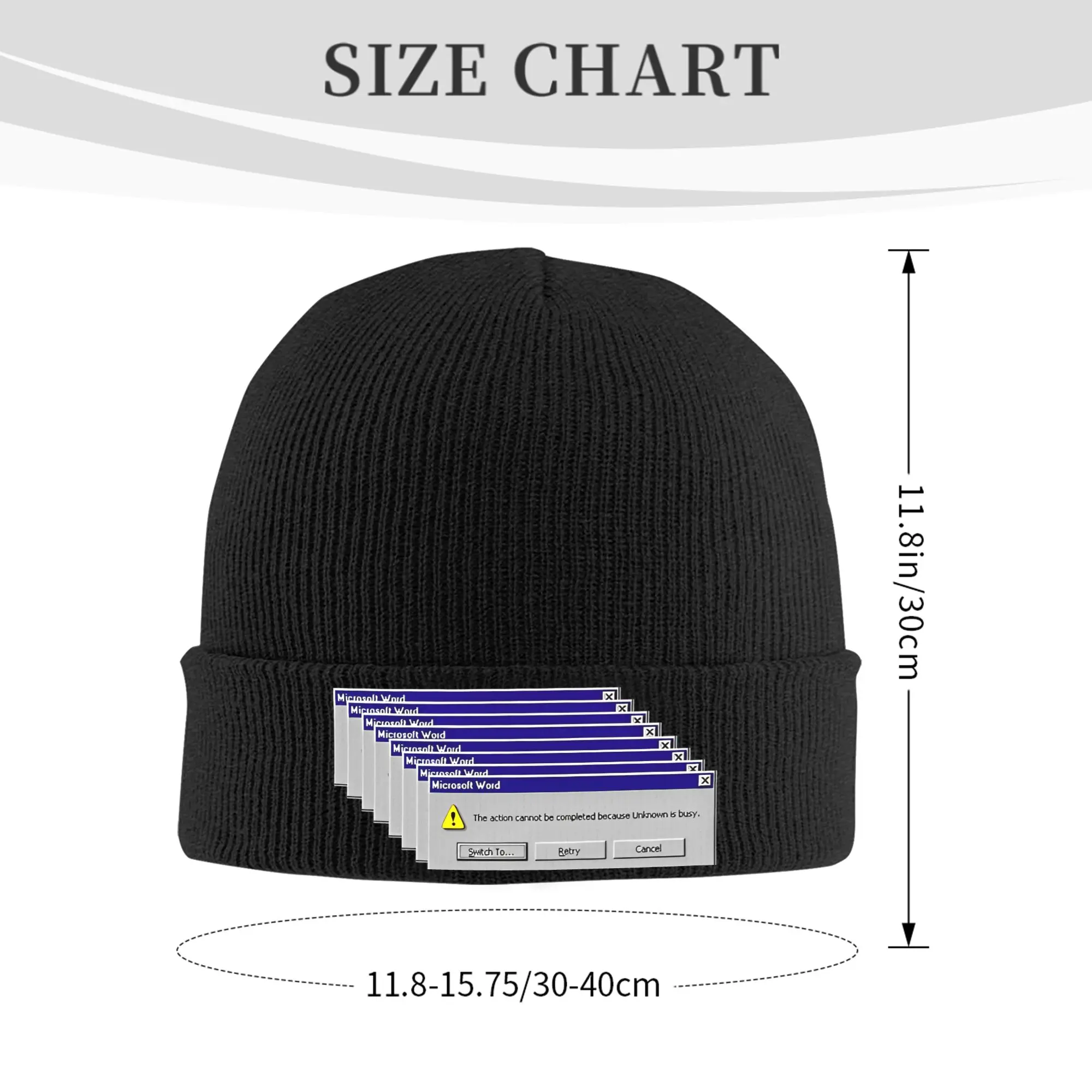 ويندوز 98 خطأ رسالة متماسكة قبعة قبعات صغيرة Kpop الدافئة الرجال النساء للجنسين بونيه القبعات الخريف تصميم قبعات لطيف هدية فكرة