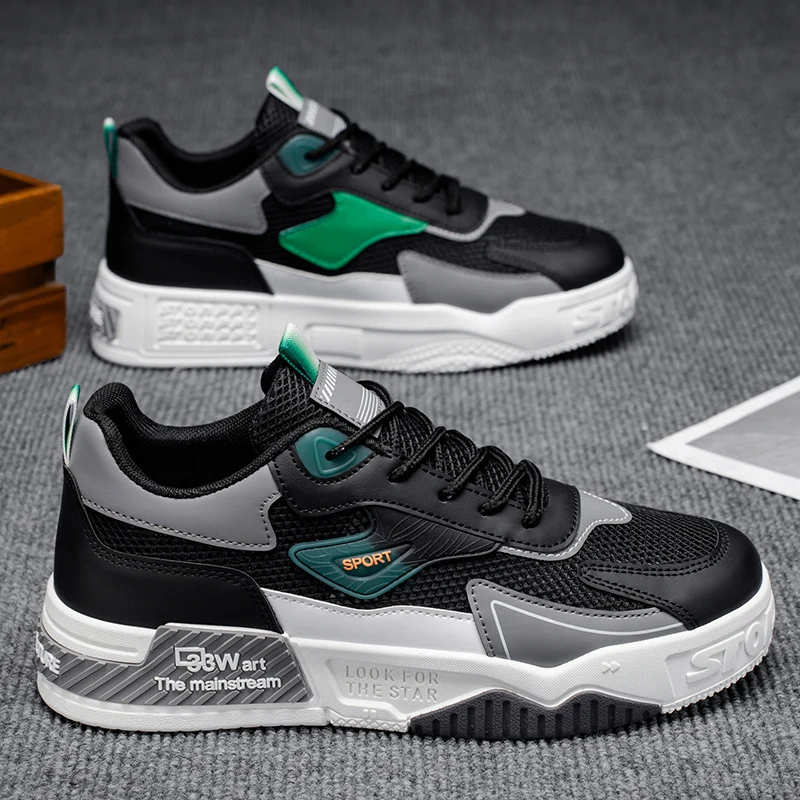 Herren-Freizeitsportschuhe, bequem und modisch, für alle Jahreszeiten geeignet, Khaki/Schwarz/Weiß/Grün – passend – Detail 2