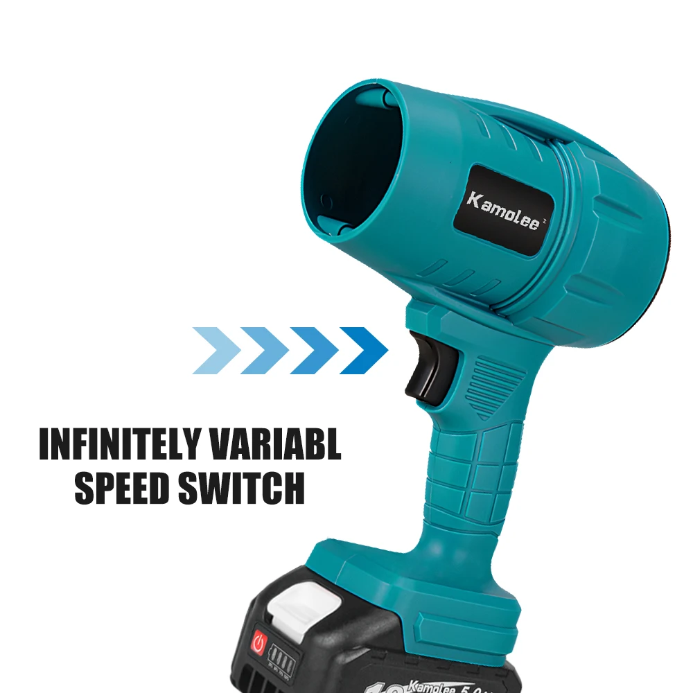 Kamolee 200M/S Turbo Jet Fan 2000W Cordless Electric Air Blower Violent Handheld Power Tool for Makita 18V Battery