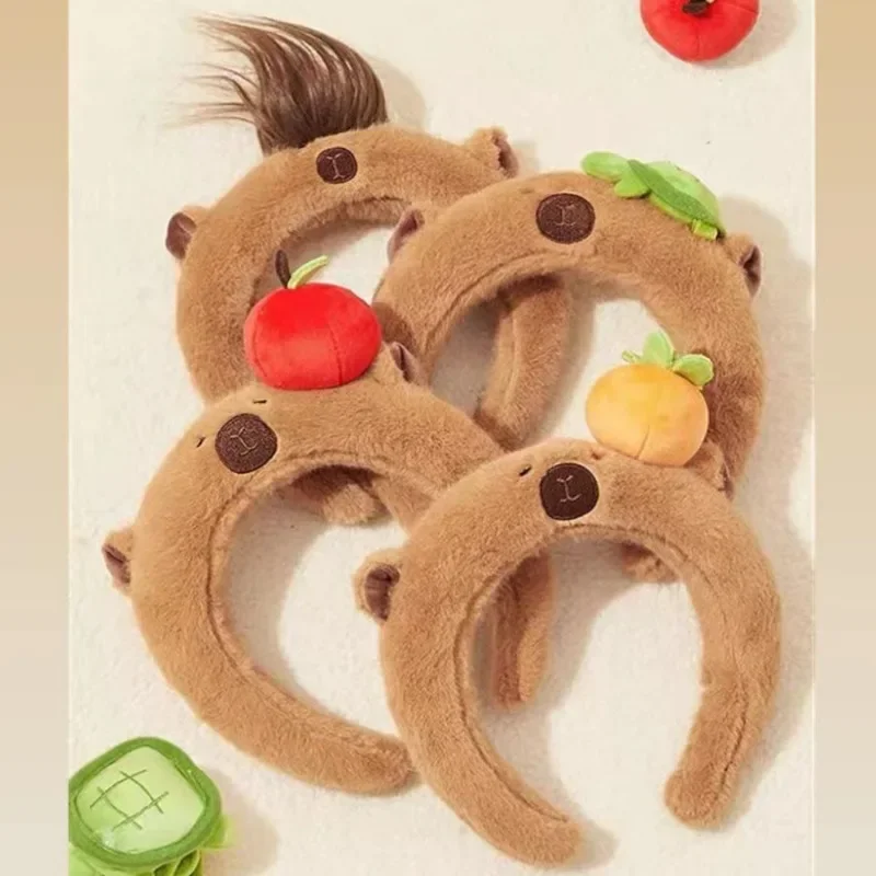 Kids Plush Capybara Hair Bands Water Dolphin High Skull Top Wash Face Headband Female Fall and Winter Merad Hair Accessories