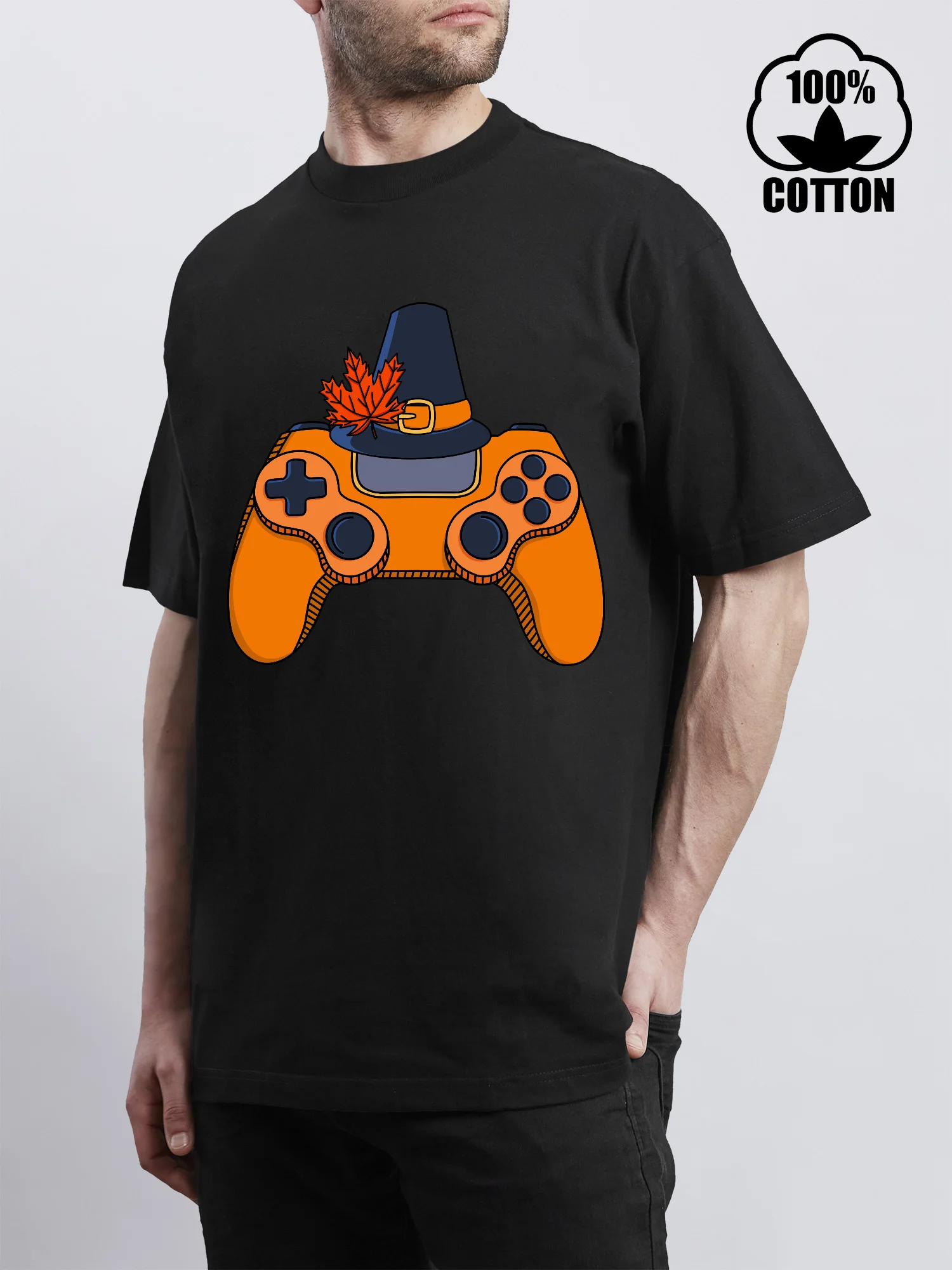 

Featured Gamepad Hat Classic Men's T-Shirts Short Sleeve Crew Neck t Shirts for Men, Pure Cotton Men's T-Shirt
