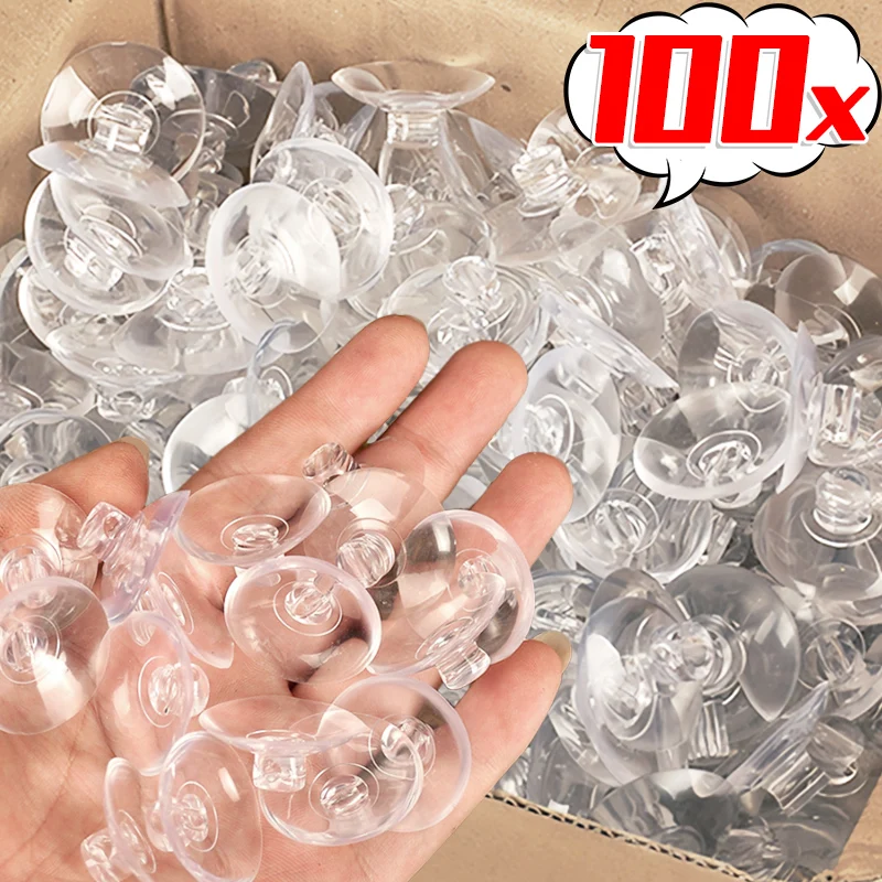 100/5 Uds. Ventosas con cabeza de seta, potente ventosa transparente para cocina, baño, organizador de pared, gancho, decoración de ventanas, ventosas