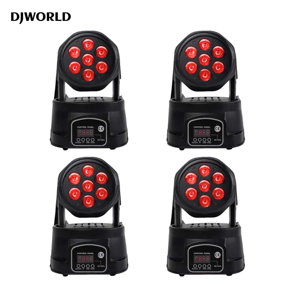 

4pcs 7x12W 4in1 LED Moving Head Lighting RGBW Light Stage Effects Professional DJ DMX Disco Bar Party Light