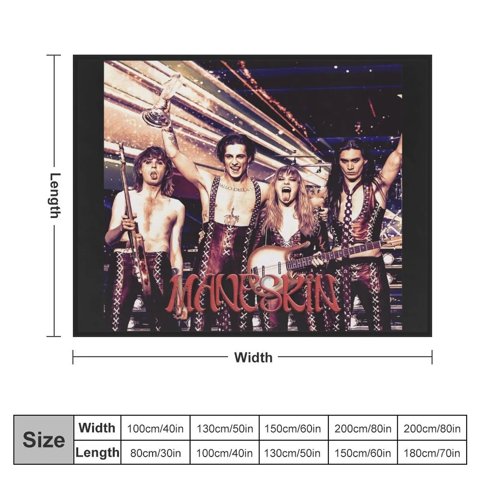 Maneskin glamrock rock band Throw Blanket Beautifuls Multi-Purpose Luxury Throw Soft Beds Blankets