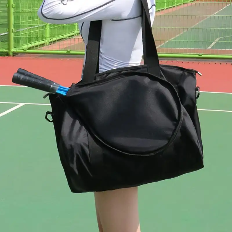 Women's Tennis Bag Pickleball Tote Bag Adjustable Shoulder Strap Waterproof Multi Pockets Tennis Racket Sports Fitness Bag For