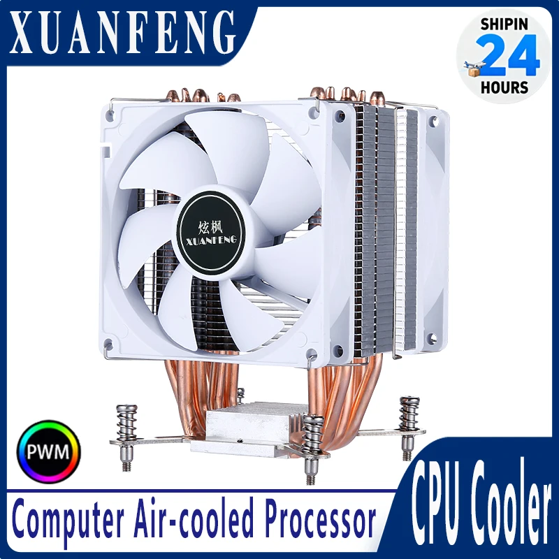 XUANFENG Efficient Processor CPU Cooler 2/4/6 Heat Pipes 90mm Fan 4pin/PWM Compatible LGA115x 1200 1700 18xx 2011-3 2066 X79 X99