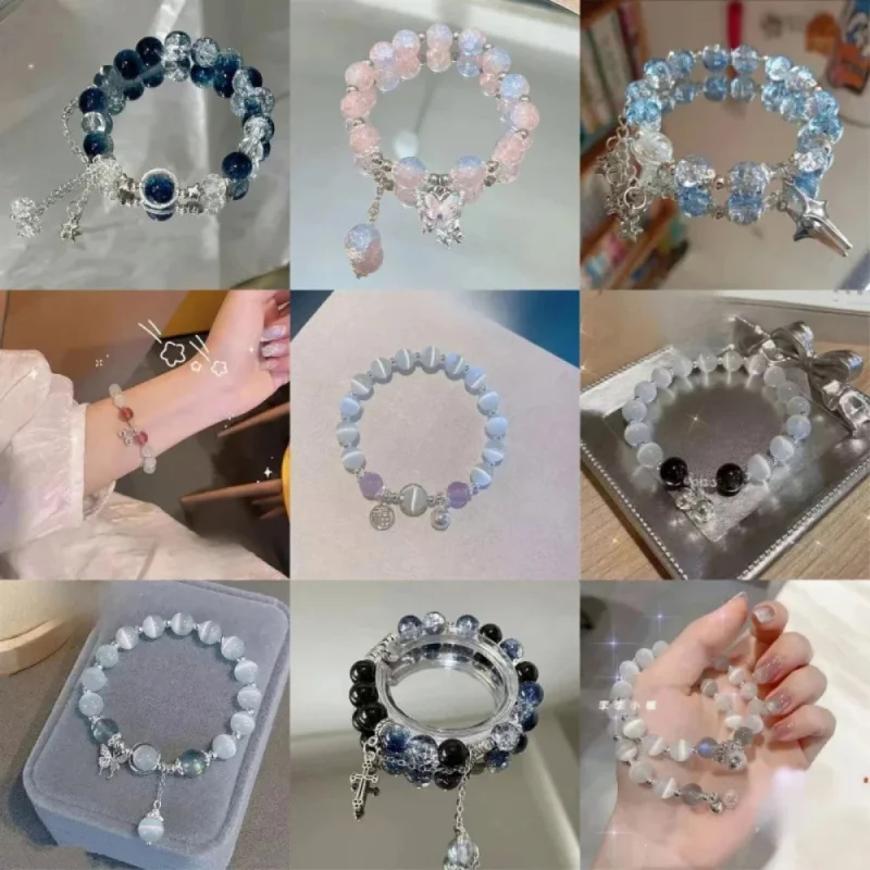 Nueva pulsera de borla de diseño de estrella de hadas para colgar galaxias exquisitas y a la moda para dulces accesorios de joyería para regalos