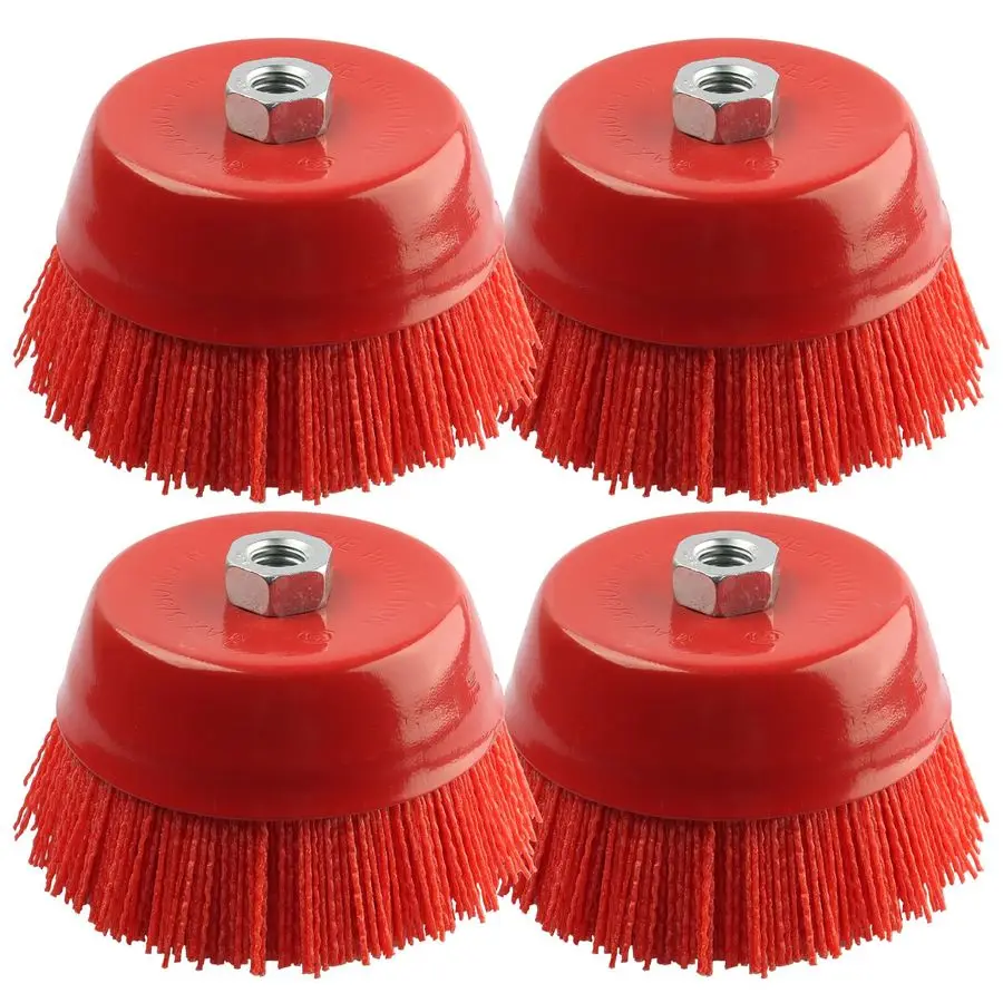 

Cup Brush for Angle Grinder, 6 Inch Coarse Sanding Scuffing, 5 8 11 Thread, 4PCS Wire for Drill Remove Rust, Corrosion, Paint