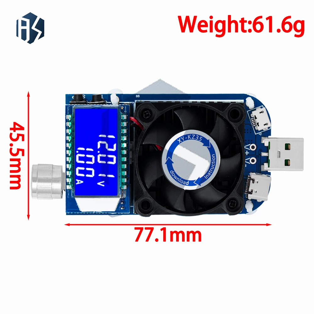 KZ25  KZ35 Constant Current Electronic Load USB Type C QC2.0/3.0 AFC FCP triggers Battery Testser Discharge Capacity meter