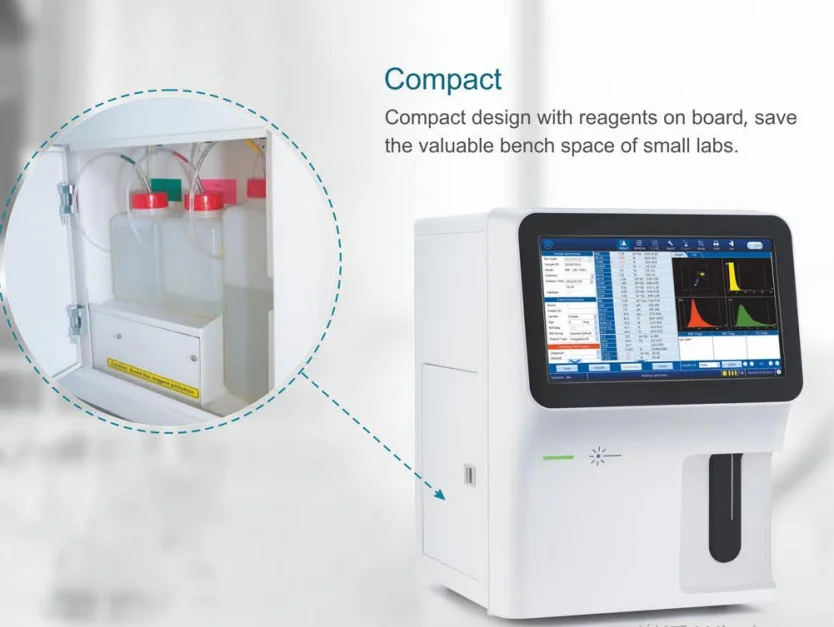 Open Reagent 5 Part Cell Counter CBC Analyzer hemato logy Wbc Analyzer