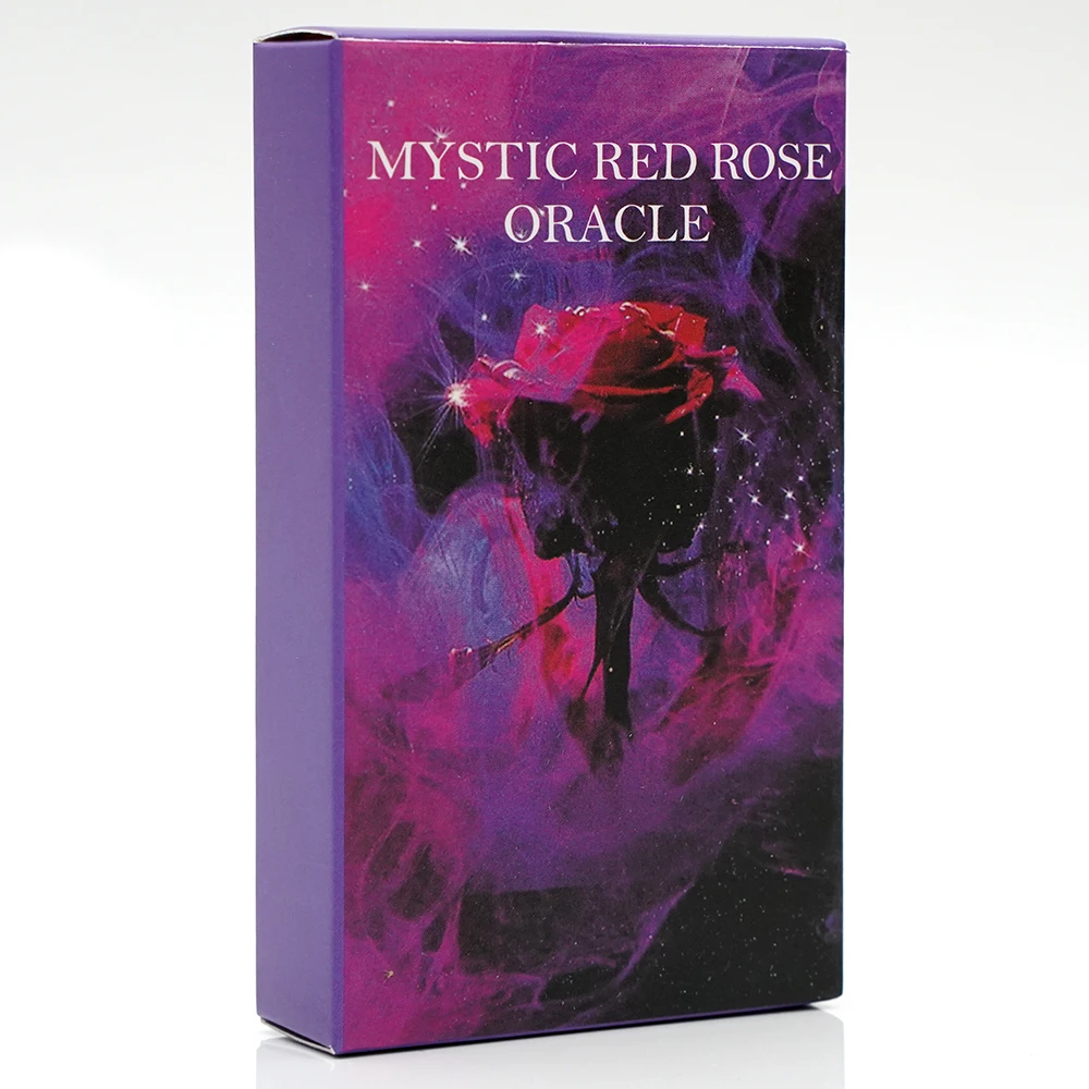 

New Mystic Red Rose Oracle Love Oracle Cards for Beginners with Meanings on Them 53 PCS Loving Tarot Deck with Messages on Cards