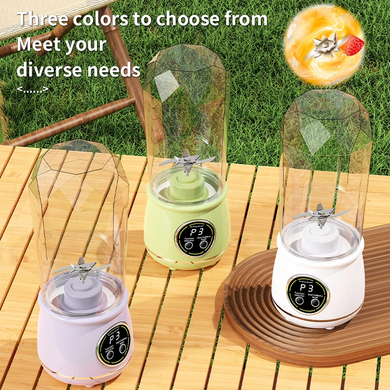 

Портативный USB-перезаряжаемый блендер, электрическая соковыжималка, емкость 500 мл, 3-уровневая регулировка мощности, для соковыжималки фруктов и овощей.