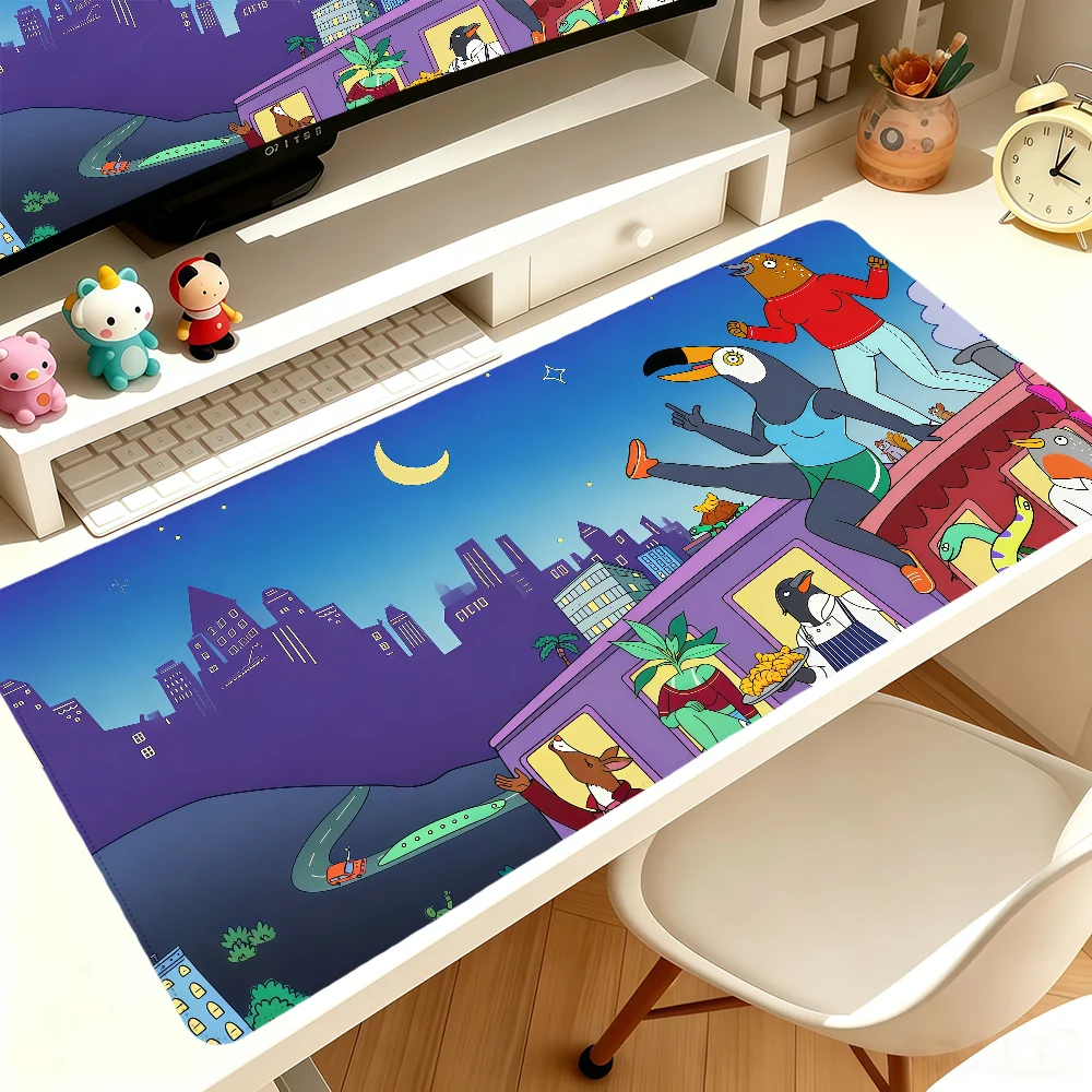 Cartoon T-Tuca Bertie Mouse Pad Large Non-slip Lockedge Desktop Computer Desk Mat Keyboard Writing MousePad Office Gamer Student
