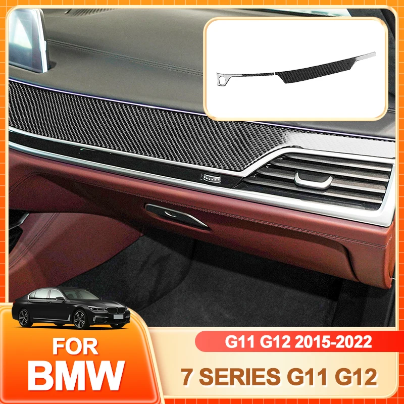 

Glasses Holder Hot For BMW 7 Series G11 G12 2015-2022 Central Control Dashboard Panel Sticker Decoration Cover Car Interior A