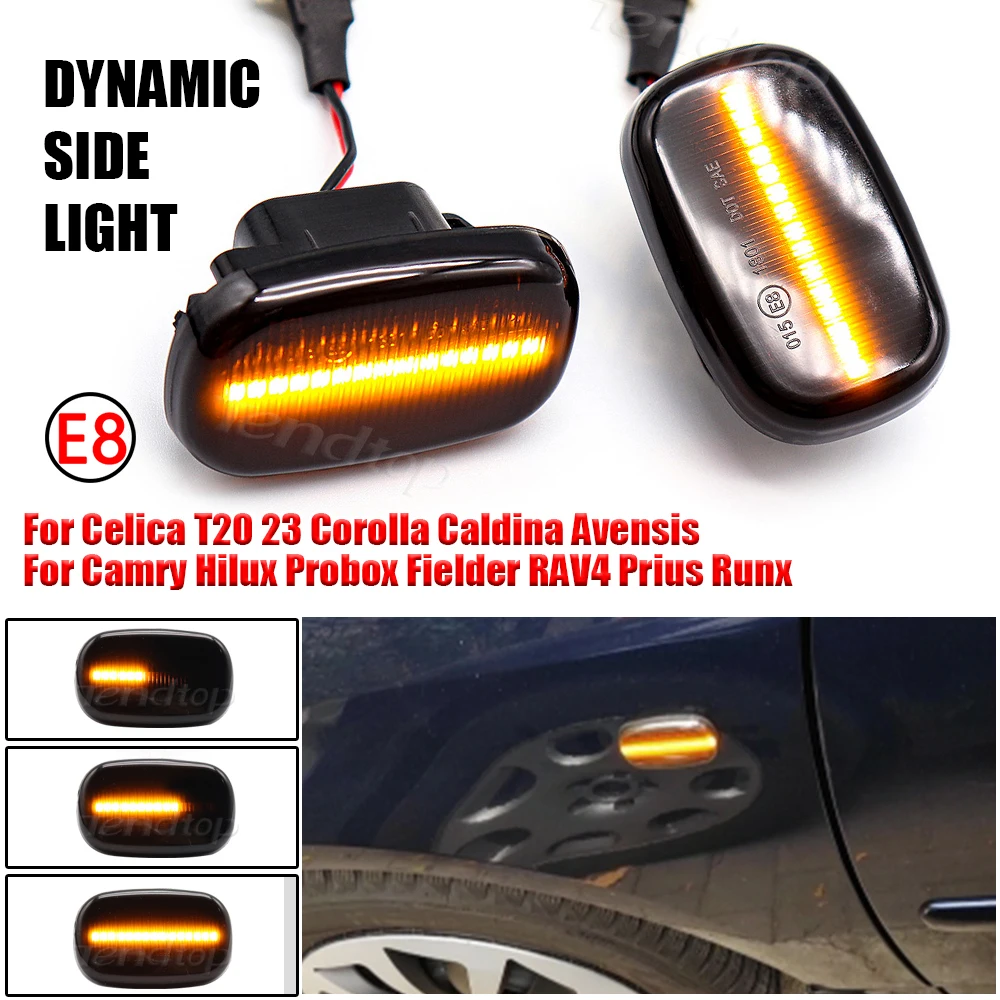 Dynamic LED Turn Signal Lights  For Toyota Celica T20 23 Corolla Caldina Avensis Car Side Marker Lights For Camry Hilux Probox